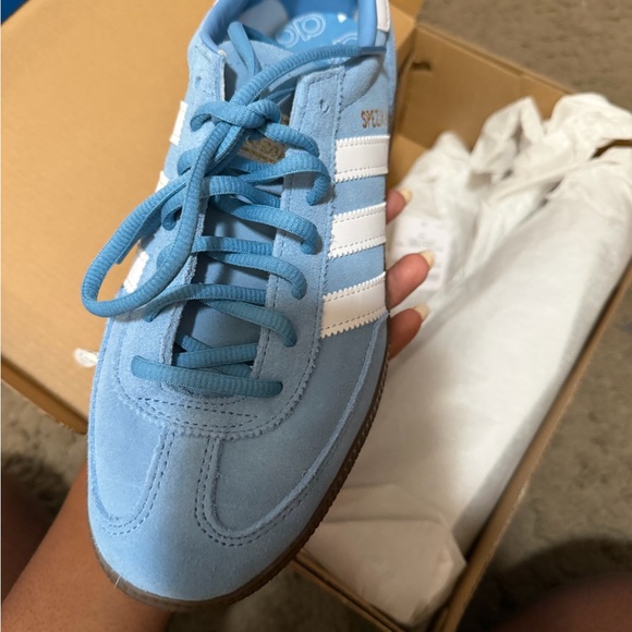 Adidas Spezial Light Blue and White Trainers - Picture 2 of 2